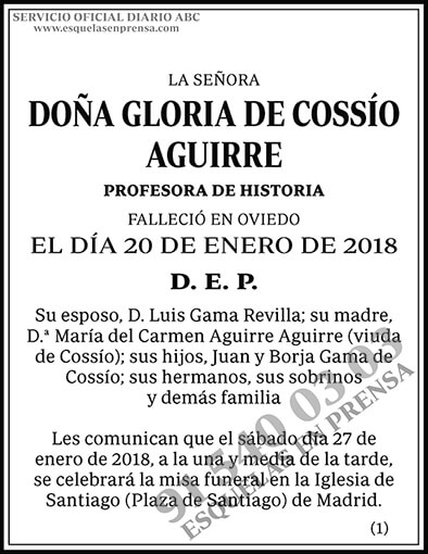 Gloria de Cossío Aguirre